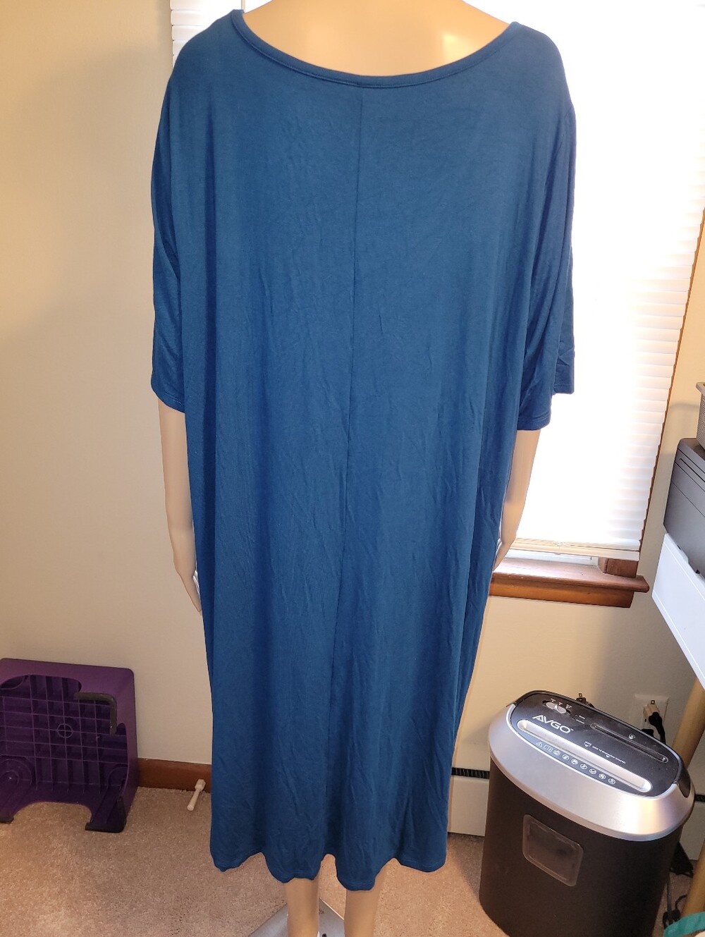 NWT - Torrid Blue V-Neck Tee Shirt Dress - Deep Teal Blue 3X. - Picture 2 of 4